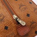 MCM Vicetos Logogram Boston Bag PVC Leather Brown Gold Auth 200899-19