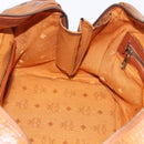 MCM Vicetos Logogram Boston Bag PVC Leather Brown Gold Auth 200899-22