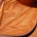MCM Vicetos Logogram Boston Bag PVC Leather Brown Gold Auth 200899-24