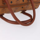 MCM Vicetos Logogram Boston Bag PVC Leather Brown Gold Auth 200899-8
