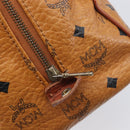 MCM Vicetos Logogram Boston Bag PVC Leather Brown Gold Auth 200900-16