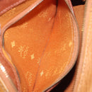 MCM Vicetos Logogram Boston Bag PVC Leather Brown Gold Auth 200900-21