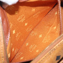 MCM Vicetos Logogram Boston Bag PVC Leather Brown Gold Auth 200900-22