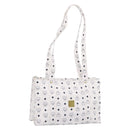 MCM Vicetos Logogram Tote Bag PVC Leather White Gold Auth 200901-1