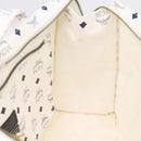 MCM Vicetos Logogram Tote Bag PVC Leather White Gold Auth 200901-17