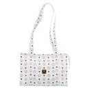 MCM Vicetos Logogram Tote Bag PVC Leather White Gold Auth 200901-13