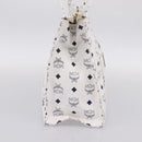 MCM Vicetos Logogram Tote Bag PVC Leather White Gold Auth 200901-3