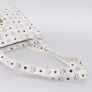 MCM Vicetos Logogram Tote Bag PVC Leather White Gold Auth 200901-7