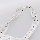 MCM Vicetos Logogram Tote Bag PVC Leather White Gold Auth 200901-8