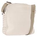 BOTTEGA VENETA INTRECCIATO Shoulder Bag Leather White Auth 200902-1