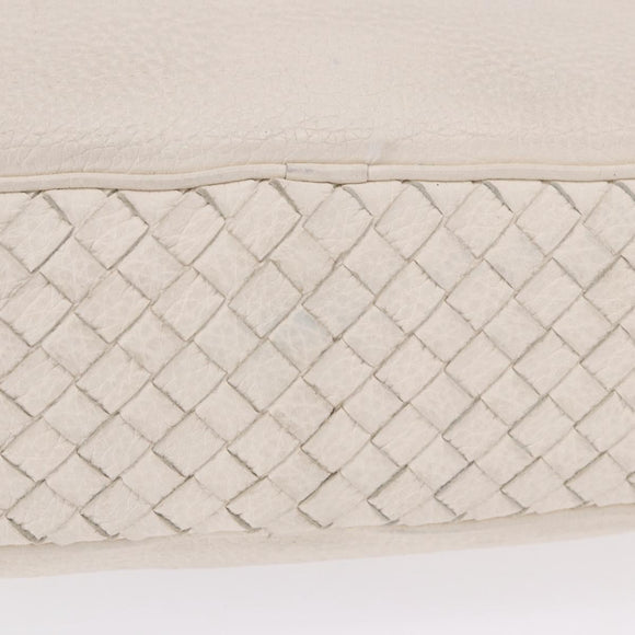 BOTTEGA VENETA INTRECCIATO Shoulder Bag Leather White Auth 200902
