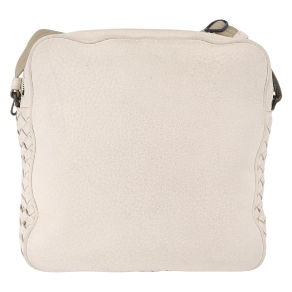 BOTTEGA VENETA INTRECCIATO Shoulder Bag Leather White Auth 200902