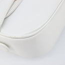 CELINE Horse Carriage Shoulder Bag Leather White Gold Auth 200903-11
