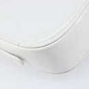 CELINE Horse Carriage Shoulder Bag Leather White Gold Auth 200903-13