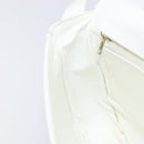 CELINE Horse Carriage Shoulder Bag Leather White Gold Auth 200903-21