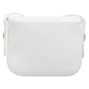 CELINE Horse Carriage Shoulder Bag Leather White Gold Auth 200903-3