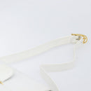 CELINE Horse Carriage Shoulder Bag Leather White Gold Auth 200903-8