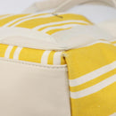 BALENCIAGA Navy Cabas S Hand Bag Canvas Yellow Silver Auth 200904A-10