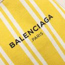 BALENCIAGA Navy Cabas S Hand Bag Canvas Yellow Silver Auth 200904A-14