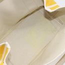 BALENCIAGA Navy Cabas S Hand Bag Canvas Yellow Silver Auth 200904A-16