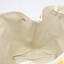 BALENCIAGA Navy Cabas S Hand Bag Canvas Yellow Silver Auth 200904A-19