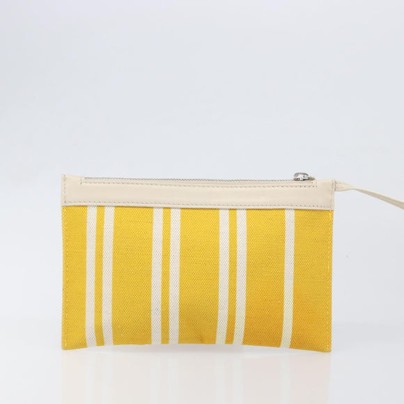 BALENCIAGA Navy Cabas S Hand Bag Canvas Yellow Silver Auth 200904A