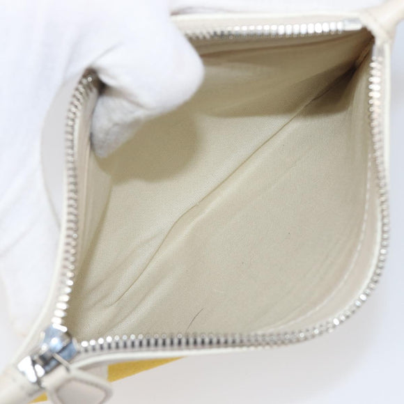 BALENCIAGA Navy Cabas S Hand Bag Canvas Yellow Silver Auth 200904A
