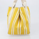 BALENCIAGA Navy Cabas S Hand Bag Canvas Yellow Silver Auth 200904A-4