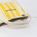 BALENCIAGA Navy Cabas S Hand Bag Canvas Yellow Silver Auth 200904A-7