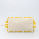 BALENCIAGA Navy Cabas S Hand Bag Canvas Yellow Silver Auth 200904A-9