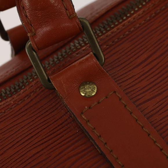 LOUIS VUITTON Epi Keepall 50 Boston Bag Brown M42968 LV Auth 200906