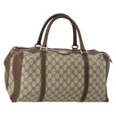 GUCCI GG Supreme Boston Bag PVC Beige Gold Auth 200907-1