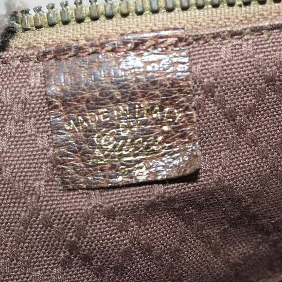 GUCCI GG Supreme Boston Bag PVC Beige Gold Auth 200907