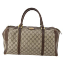 GUCCI GG Supreme Boston Bag PVC Beige Gold Auth 200907-13