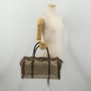 GUCCI GG Supreme Boston Bag PVC Beige Gold Auth 200907-22