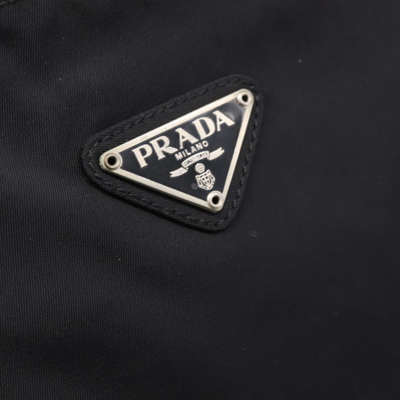 PRADA Shoulder Bag Nylon Black Silver Auth 200908V
