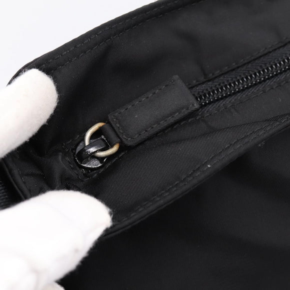 PRADA Shoulder Bag Nylon Black Silver Auth 200908V