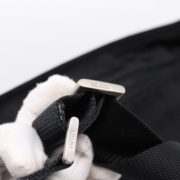 PRADA Shoulder Bag Nylon Black Silver Auth 200908V