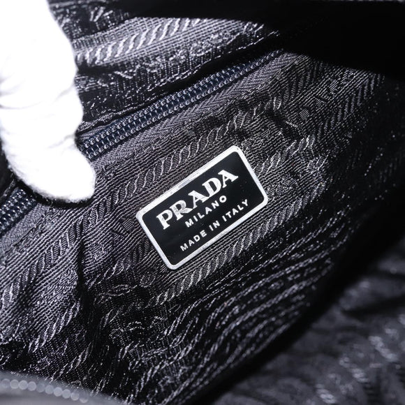 PRADA Shoulder Bag Nylon Black Silver Auth 200908V