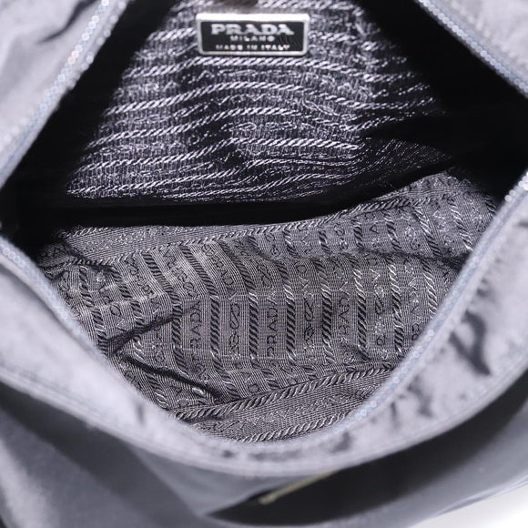 PRADA Shoulder Bag Nylon Black Silver Auth 200908V