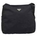 PRADA Shoulder Bag Nylon Black Silver Auth 200908V-13