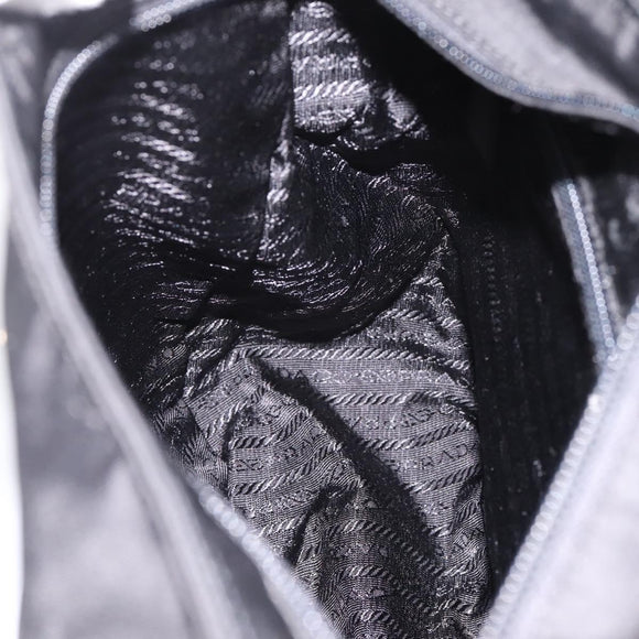 PRADA Shoulder Bag Nylon Black Silver Auth 200908V