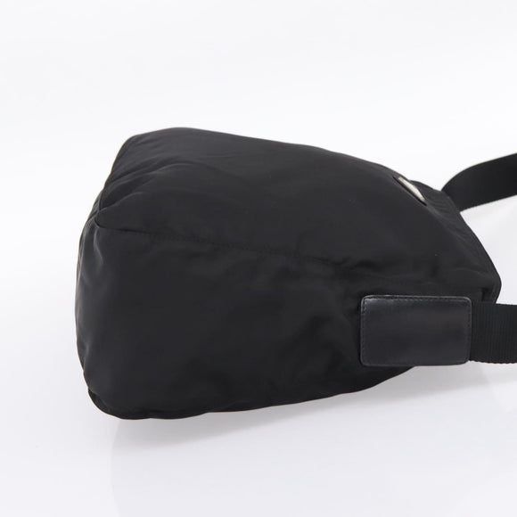 PRADA Shoulder Bag Nylon Black Silver Auth 200908V