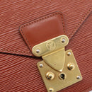 LOUIS VUITTON Epi Serie Dragonne Hand Bag Brown M52618 LV Auth 200913-17