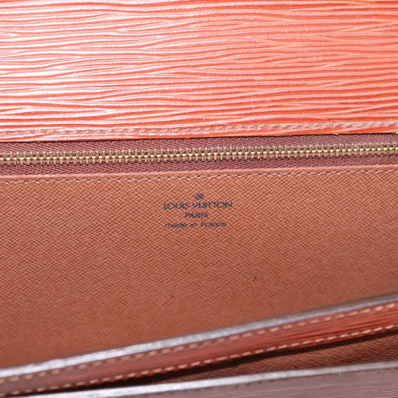LOUIS VUITTON Epi Serie Dragonne Hand Bag Brown M52618 LV Auth 200913