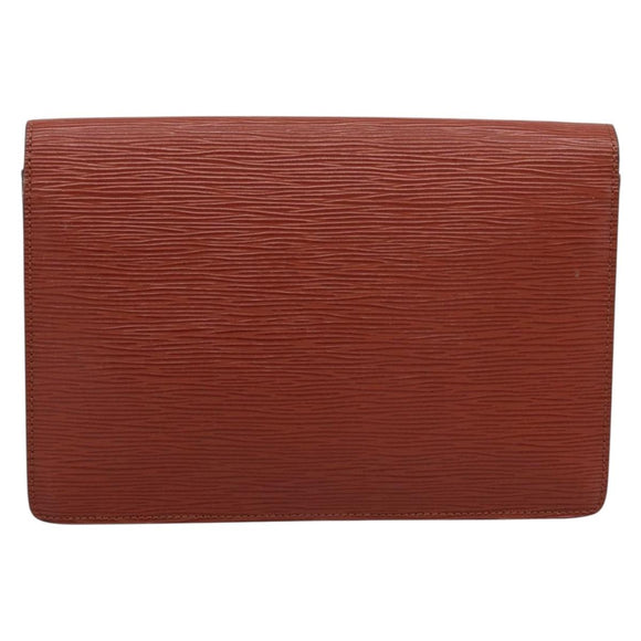 LOUIS VUITTON Epi Serie Dragonne Hand Bag Brown M52618 LV Auth 200913