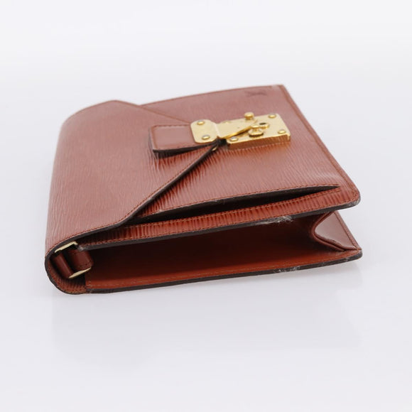 LOUIS VUITTON Epi Serie Dragonne Hand Bag Brown M52618 LV Auth 200913