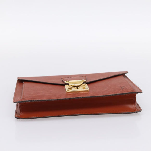 LOUIS VUITTON Epi Serie Dragonne Hand Bag Brown M52618 LV Auth 200913