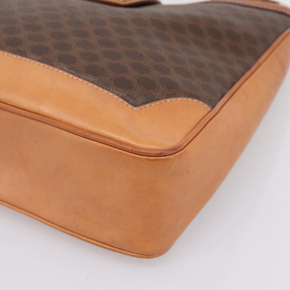 CELINE Macadam Canvas Shoulder Bag PVC Leather Brown Gold Auth 200915A