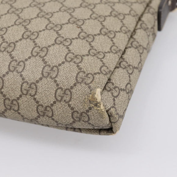 GUCCI GG Supreme Shoulder Bag PVC Beige Gold 223666 Auth 200916